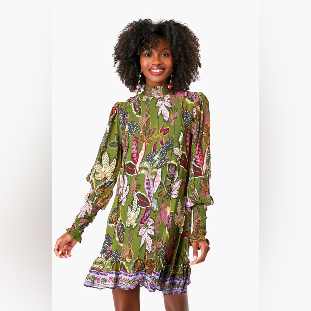 Farm Rio Wild Jungle Green Mini Dress